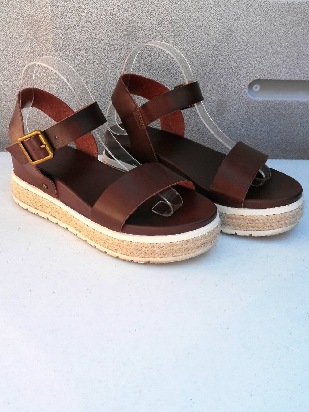 Torrid Flatform Sandals Espadrille Size 8 ww Wide/Wide Cognac Brown